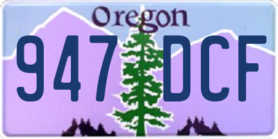 OR license plate 947DCF