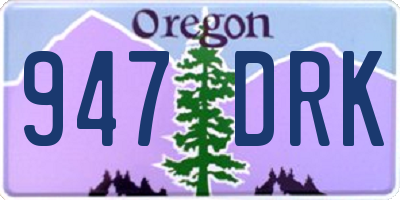 OR license plate 947DRK