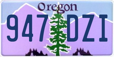 OR license plate 947DZI