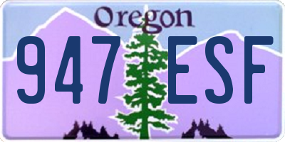 OR license plate 947ESF
