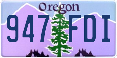 OR license plate 947FDI