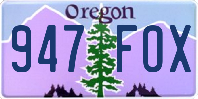 OR license plate 947FOX