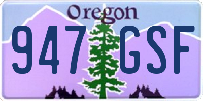 OR license plate 947GSF