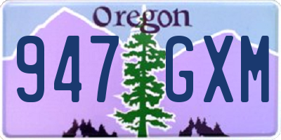 OR license plate 947GXM