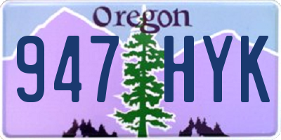OR license plate 947HYK