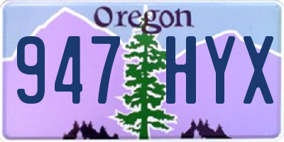 OR license plate 947HYX