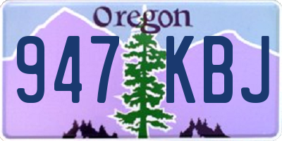 OR license plate 947KBJ