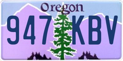 OR license plate 947KBV