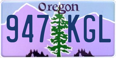 OR license plate 947KGL