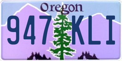OR license plate 947KLI