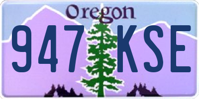 OR license plate 947KSE