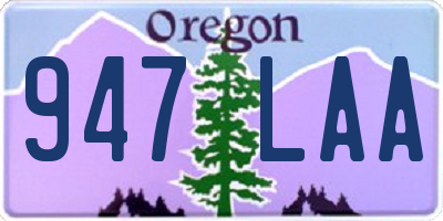 OR license plate 947LAA