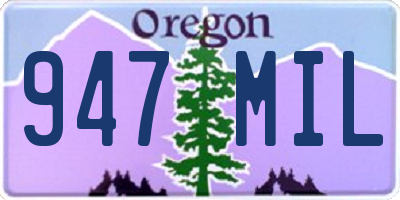 OR license plate 947MIL