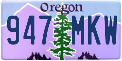OR license plate 947MKW