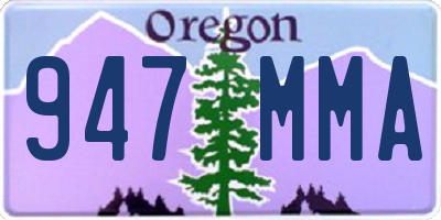 OR license plate 947MMA