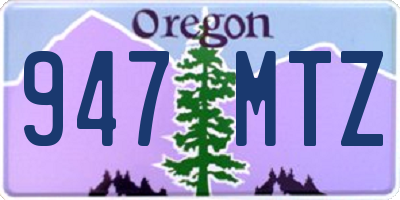 OR license plate 947MTZ