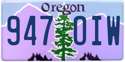 OR license plate 947OIW
