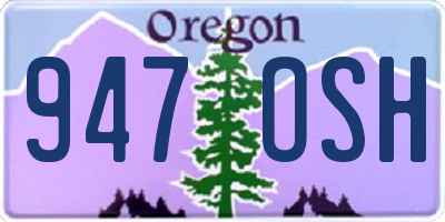 OR license plate 947OSH
