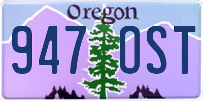 OR license plate 947OST