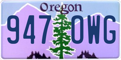 OR license plate 947OWG