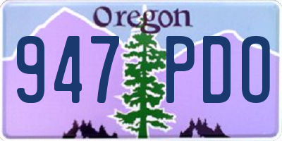 OR license plate 947PDO