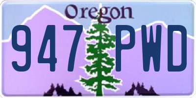 OR license plate 947PWD