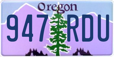 OR license plate 947RDU