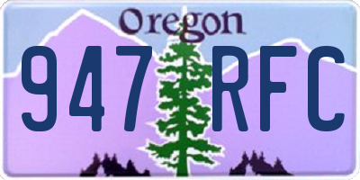 OR license plate 947RFC