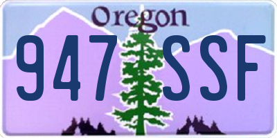 OR license plate 947SSF