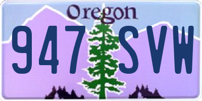 OR license plate 947SVW