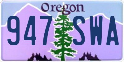 OR license plate 947SWA