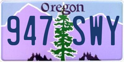 OR license plate 947SWY