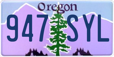 OR license plate 947SYL
