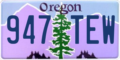 OR license plate 947TEW