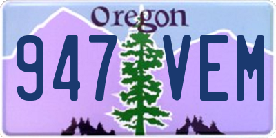 OR license plate 947VEM
