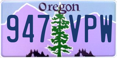 OR license plate 947VPW