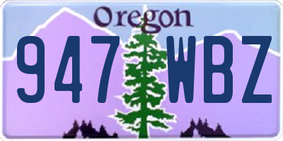 OR license plate 947WBZ