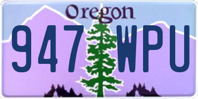OR license plate 947WPU
