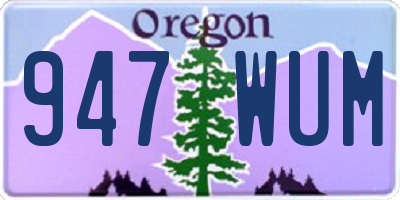 OR license plate 947WUM