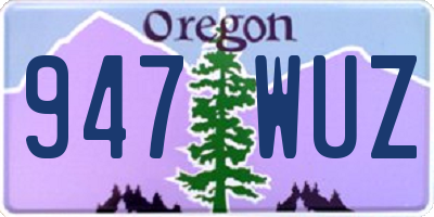 OR license plate 947WUZ