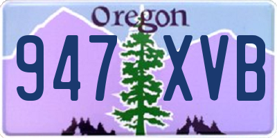 OR license plate 947XVB