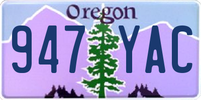 OR license plate 947YAC