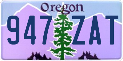 OR license plate 947ZAT