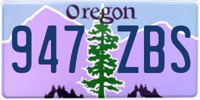OR license plate 947ZBS