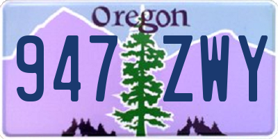 OR license plate 947ZWY