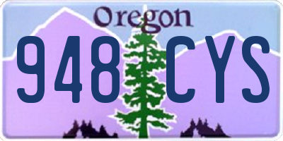OR license plate 948CYS