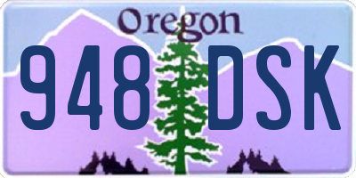 OR license plate 948DSK