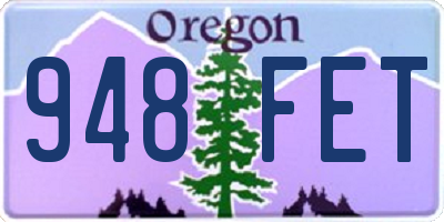 OR license plate 948FET