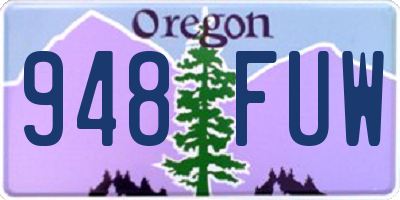 OR license plate 948FUW