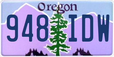 OR license plate 948IDW